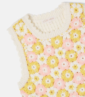 Pull sans manches Rynia en coton et crochet | Louise Misha
