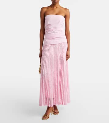 Annalise plissé lace maxi dress | Simkhai