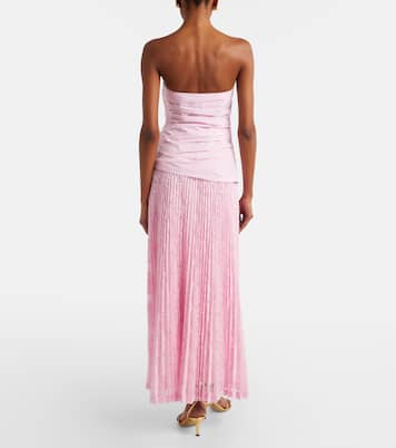 Annalise plissé lace maxi dress | Simkhai