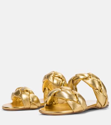 Braided leather slides | Miu Miu