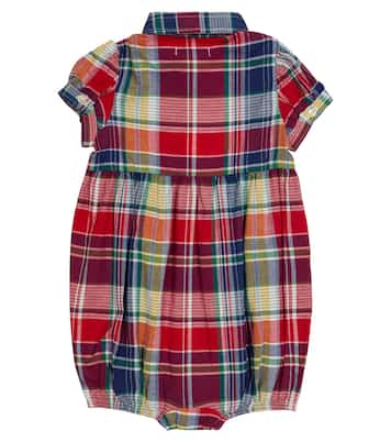Baby checked cotton playsuit | Polo Ralph Lauren Kids