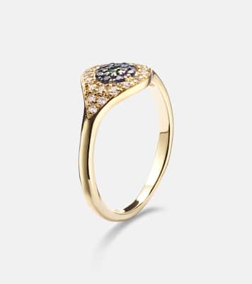 Bague Cats Eye en or 18 ct, diamants, saphirs et tsavorite | Ileana Makri