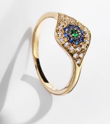 Bague Cats Eye en or 18 ct, diamants, saphirs et tsavorite | Ileana Makri