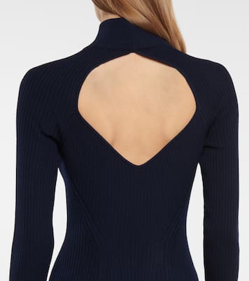 Abito midi in misto lana a coste | Alaïa
