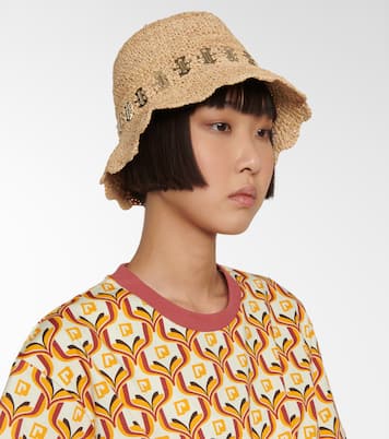 Embellished raffia bucket hat | Rabanne