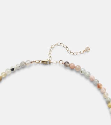 Collier Clam Shell Small en or 14 ct, diamants et morganite | Sydney Evan