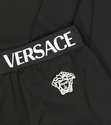 Pantalon à taille haute en coton à logo | Versace Kids