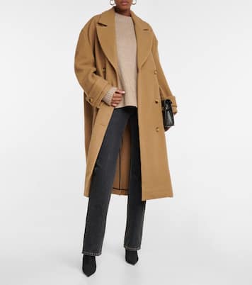 Double-breasted wool-blend felt coat | Amiri