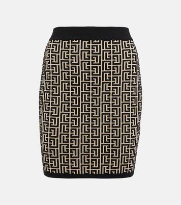 Monogram wool-blend miniskirt | Balmain