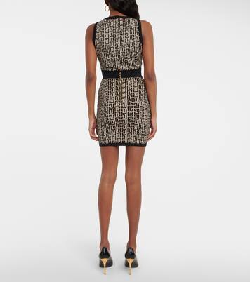 Monogram wool-blend miniskirt | Balmain