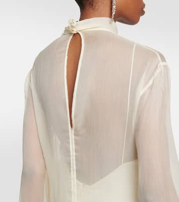 Abito midi Gina Venti in seta e piume | Taller Marmo