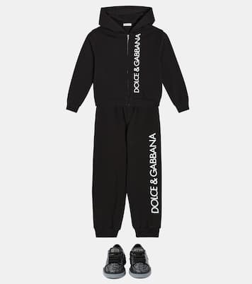 Felpa in cotone con cappuccio e logo | Dolce&Gabbana Kids