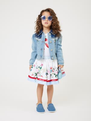 Bestickte Jeansjacke | Monnalisa