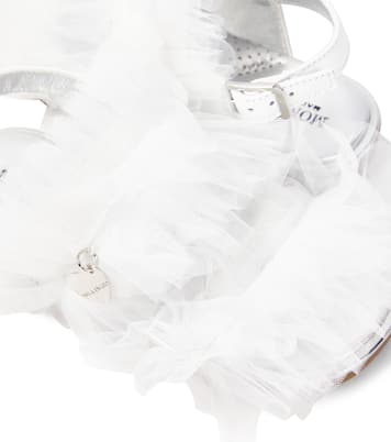 Sandalen aus Tüll und Leder | Monnalisa