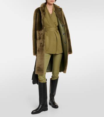 Manteau Brittany réversible en shearling et cuir | Joseph