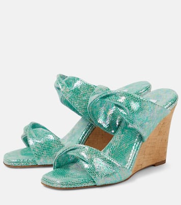 Wedge-Sandalen Twist aus Metallic-Leder | Aquazzura
