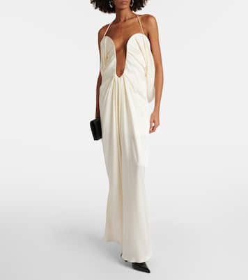 Cutout crêpe satin gown | Victoria Beckham