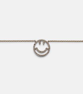 Collana Have A Nice Day in oro 14kt con diamanti | Roxanne First