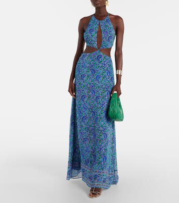 Abito lungo Lenny con cut-out e stampa | Rixo