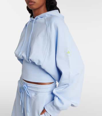 Sweat-shirt à capuche raccourci en coton | Adidas by Stella McCartney