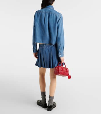 Minigonna di jeans a pieghe | Miu Miu