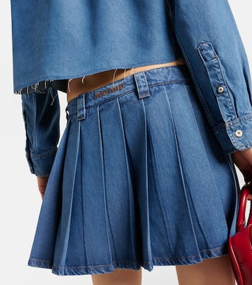 Minigonna di jeans a pieghe | Miu Miu