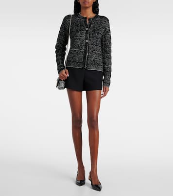 Checked wool-blend lamé cardigan | Gucci