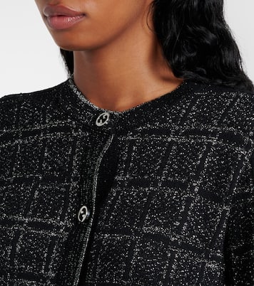 Checked wool-blend lamé cardigan | Gucci