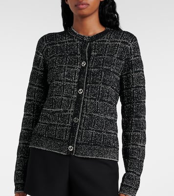 Checked wool-blend lamé cardigan | Gucci