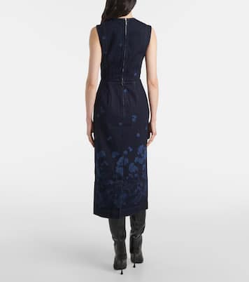 Abito midi di jeans con stampa floreale | Erdem