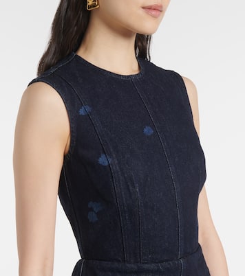Abito midi di jeans con stampa floreale | Erdem