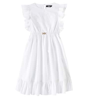 Besticktes Kleid aus Baumwollpopeline | Versace Kids