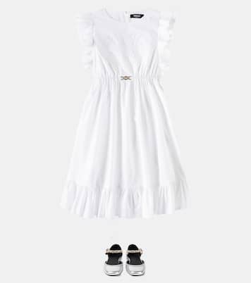 Besticktes Kleid aus Baumwollpopeline | Versace Kids