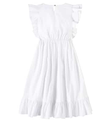 Besticktes Kleid aus Baumwollpopeline | Versace Kids