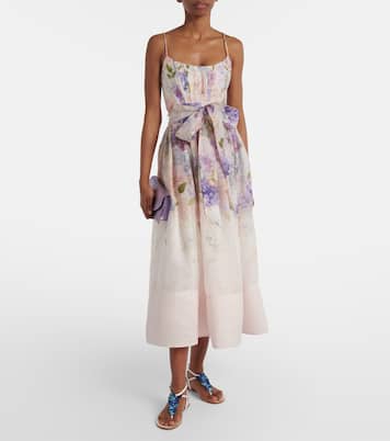 Papillon leather-trimmed canvas sandals | Aquazzura