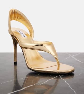 Sandales 90 en cuir métallisé | Alaïa