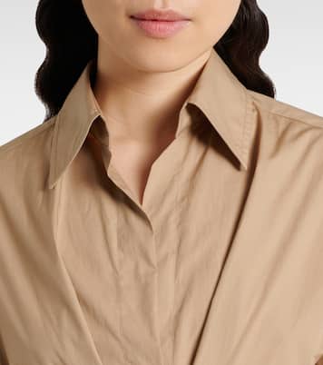 Vestido camisero de algodón con cinturón | Brunello Cucinelli
