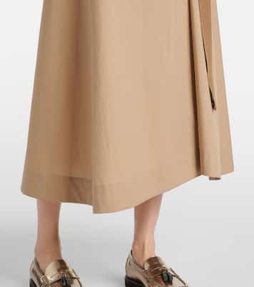 Vestido camisero de algodón con cinturón | Brunello Cucinelli