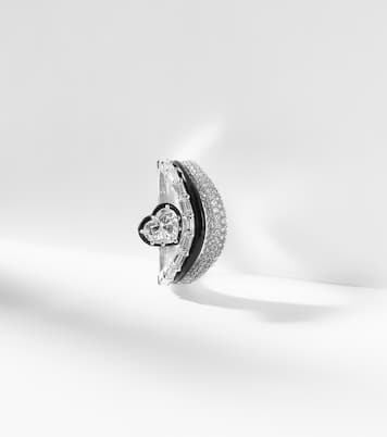 Bague Art Deco Heart en or blanc 18 ct et diamants | Kamyen