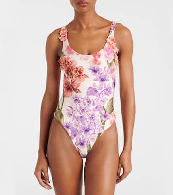 Floral-appliqué swimsuit  | Agua by Agua Bendita