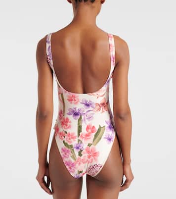 Floral-appliqué swimsuit  | Agua by Agua Bendita