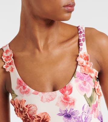 Floral-appliqué swimsuit  | Agua by Agua Bendita