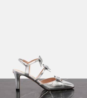 Slingback-Pumps Bowow 75 aus Metallic-Leder | Valentino Garavani