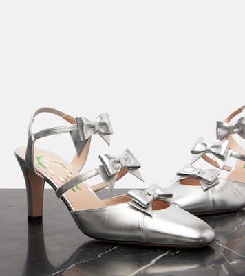 Slingback-Pumps Bowow 75 aus Metallic-Leder | Valentino Garavani