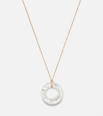 14kt gold pendant necklace with mother-of-pearl | Mateo