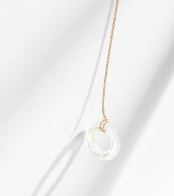 14kt gold pendant necklace with mother-of-pearl | Mateo