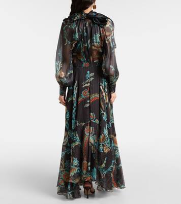 Printed silk satin maxi skirt | Etro