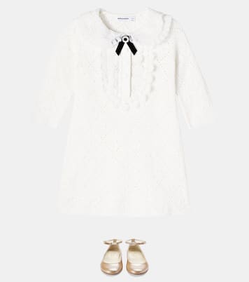 Lacee-trimmed pointelle dress | Self-Portrait Kids