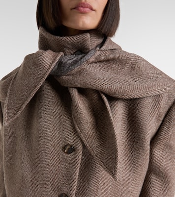 Herringbone hooded wool-blend blazer | Magda Butrym