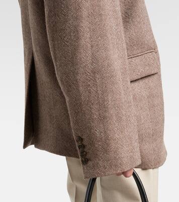 Herringbone hooded wool-blend blazer | Magda Butrym